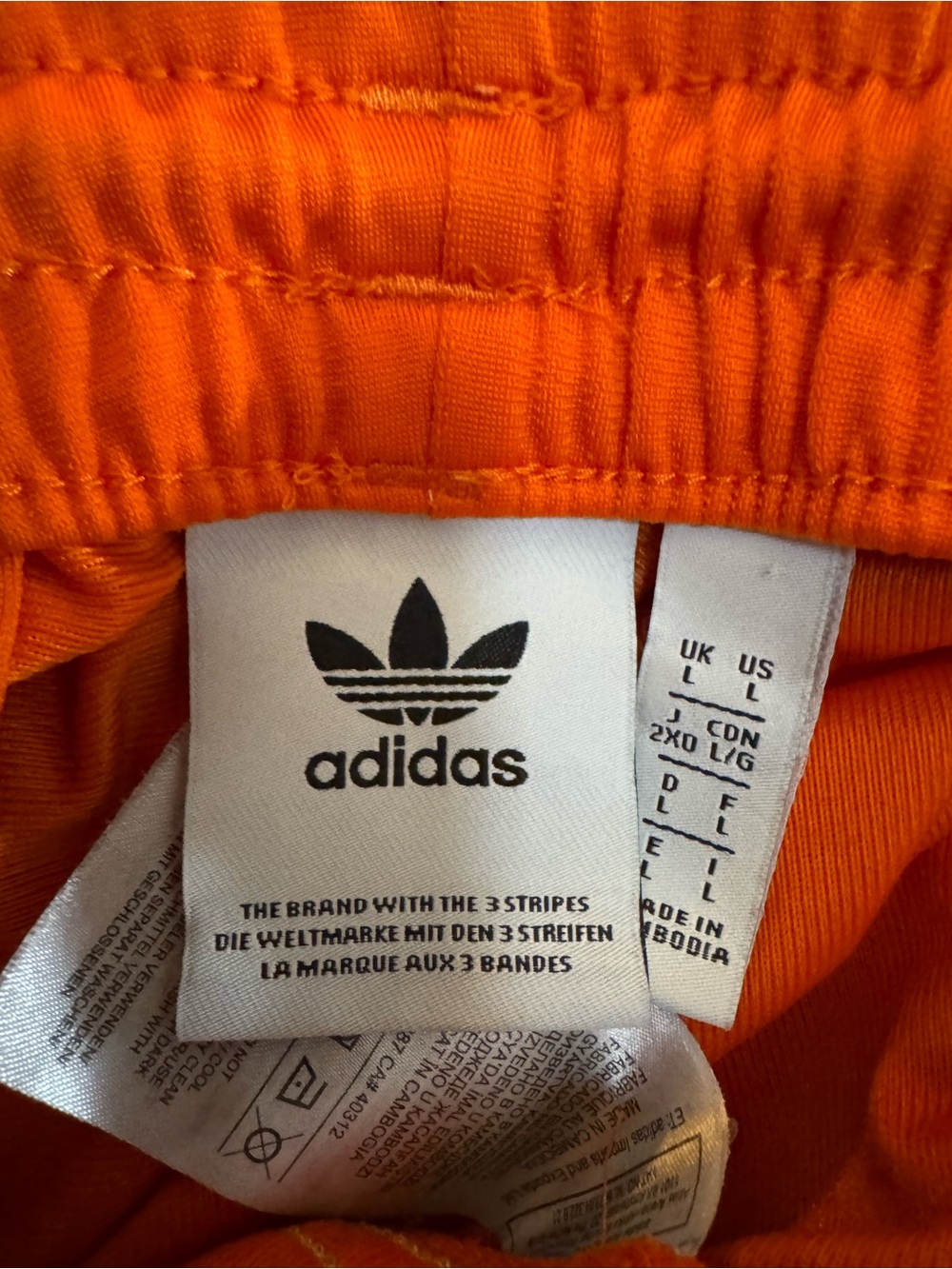 adidas Orange Joggers with White Three-Stripes, Original Firebird - Picture 4 of 6